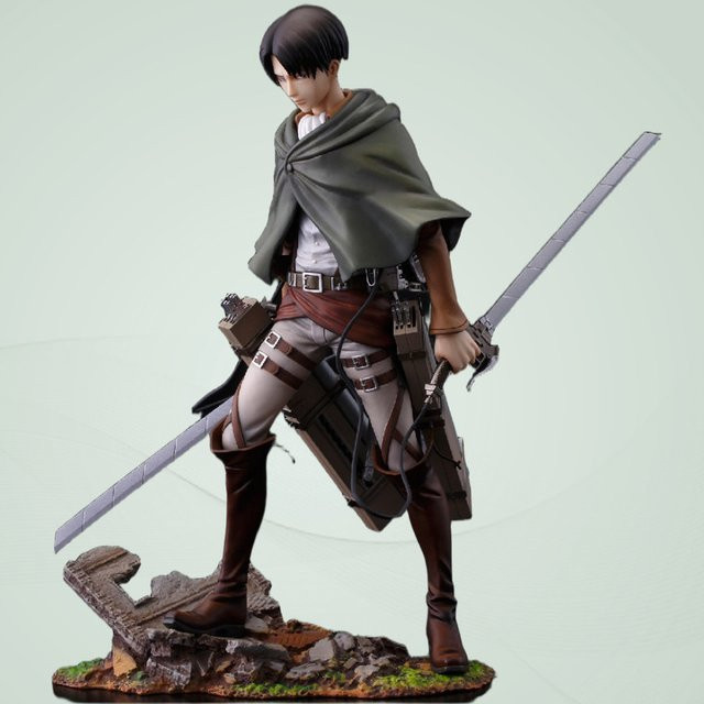 Bandai Attack On Titan Captain Levi Szenenfigur im Maßstab 1:8, Multicolor Anime-Sammelmodell für dein Desktop-Ornament - Bild 1