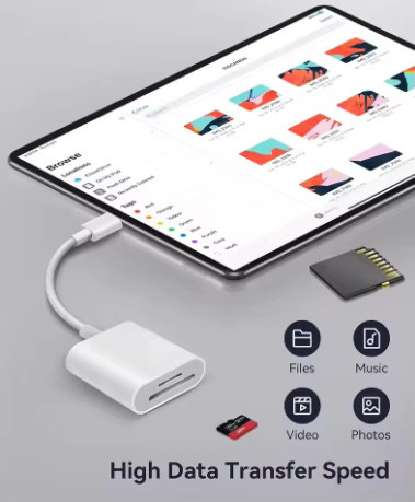 2-in-1 USB Typ C auf SD und TF Kartenleser in Weiß für Apple, Samsung, Huawei und Xiaomi - Bild 3