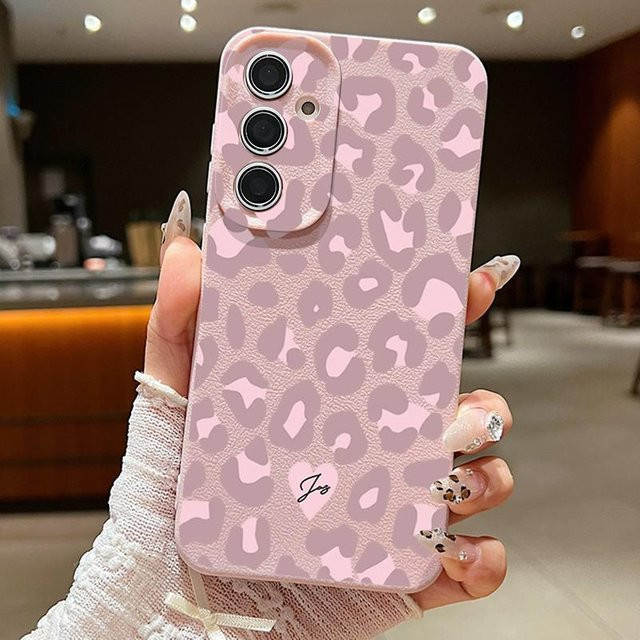 Samsung Galaxy Smartphone Schutzhülle mit Leopardenmuster in Pink - Bild 1
