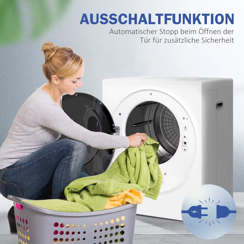 Bomann Kompakter Wäschetrockner in Weiß mit 4kg Kapazität, 850W und 4 Programmen inklusive Sterilisation bis 65°C - Bild 6