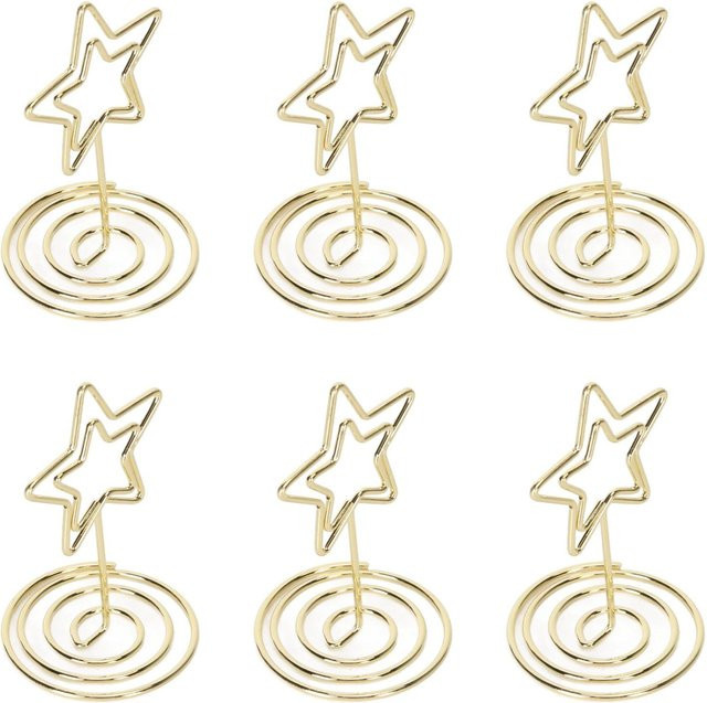 20 Stück Tischkartenhalter Igeteck in Sternform aus Metall, Farbe Gold - Bild 1
