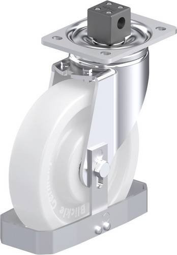 Blickle Stahlblech-Lenkrolle LH-SPO 200K-CS13-FS in Weiß mit Rad-Durchmesser 200 mm und einer Tragfähigkeit von 900 kg - Bild 1