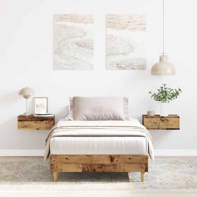 Vidaxl Einzelbett im Landhausstil aus Holzwerkstoff in Braun, B/T/H: 75 x 190 cm - Bild 1