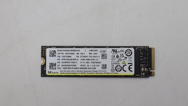 Lenovo SSD 512 GB M.2 PCIe in Schwarz (5SS1F20644) - Bild 1