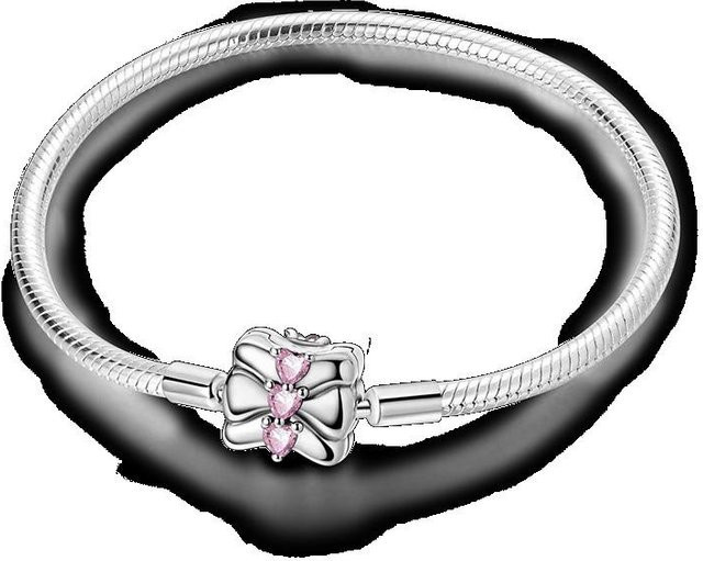 Wan Ying Armband 925 Silber, Rosa Schleife, Zirkonia, Damen, 19 cm - Bild 1