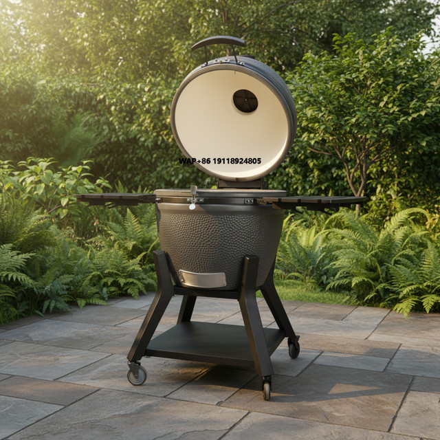 AUPLEX XXL Kamado Joe Keramik-Grill in Blau mit Edelstahl-Details, B/T/H: 143,8 x 130,6 cm - Bild 1