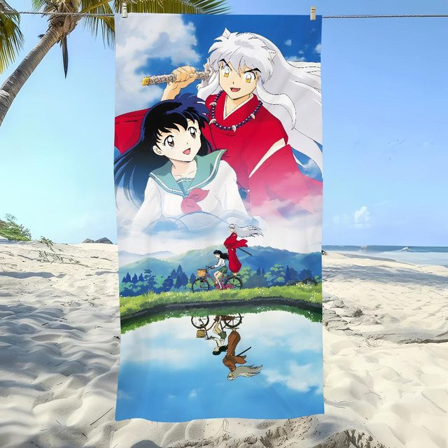 Dalangpa Schnelltrocknendes Handtuch Inuyasha Design, Weiß/Mehrfarbig, Breite: 40 cm, Höhe: 60 cm - Bild 1