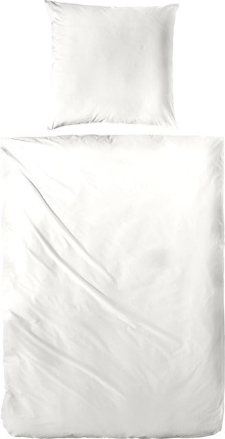 H.G. Hahn Bettwäsche aus Halbleinen in Weiß mit Reißverschluss, B/H: 135 x 200 cm und 2 Kissen 80 x 80 cm - Bild 1
