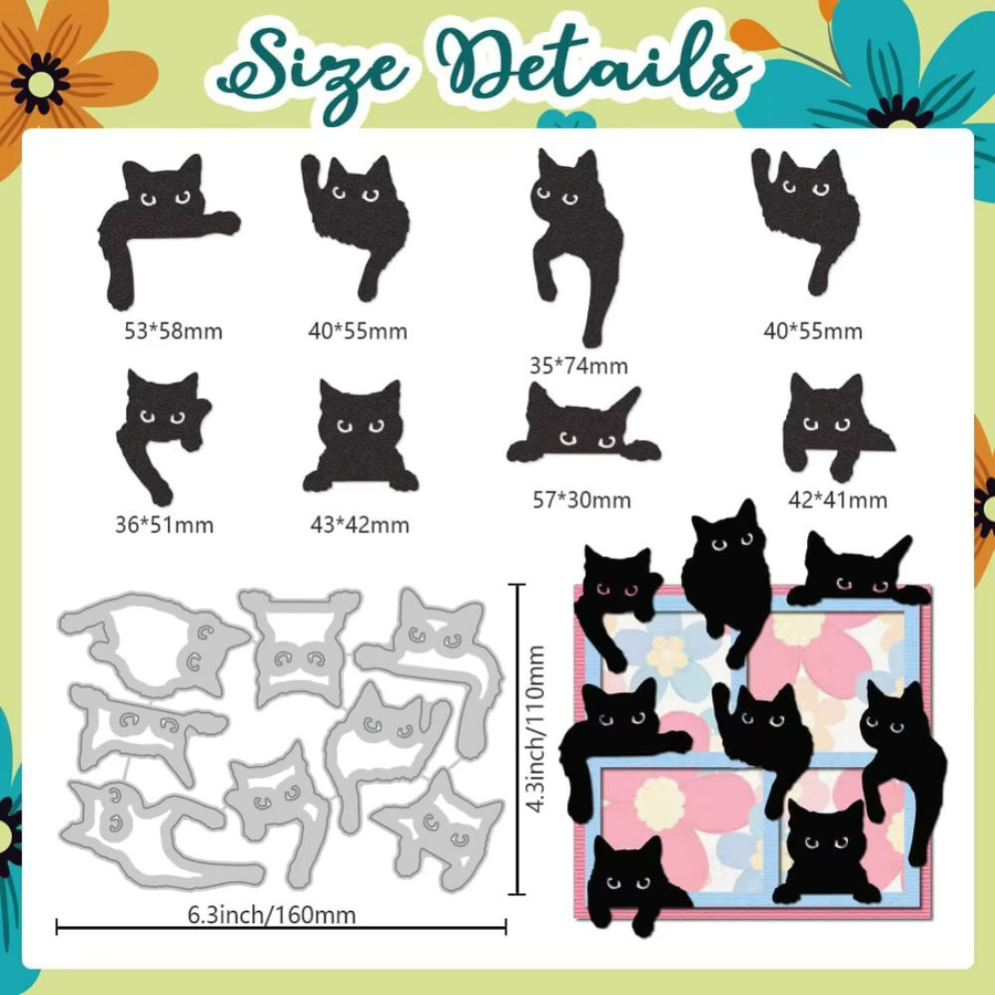 Schwarze Katzen Metall-Stanzformen für Scrapbooking und Kartenherstellung - Bild 2