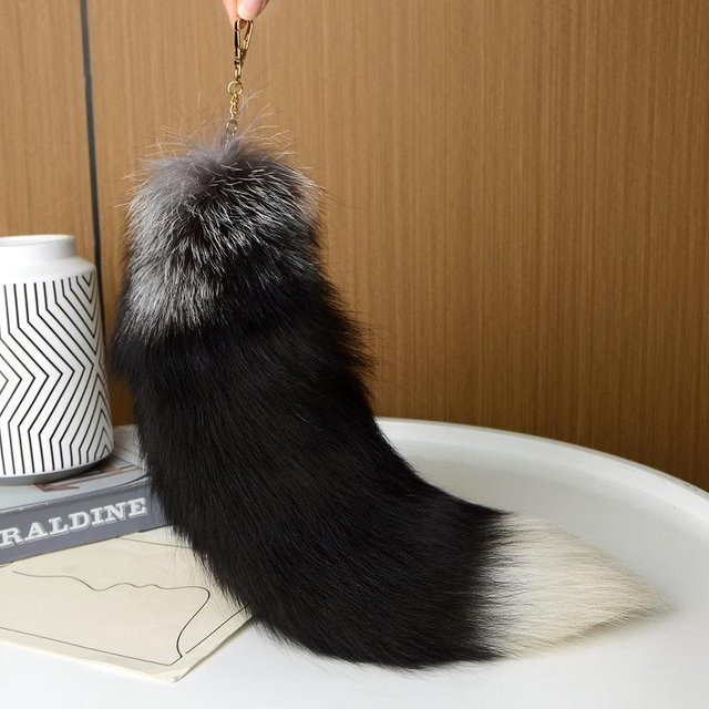YIRAN Anhänger Plüschfuchs-Schwanz, black, Unisex - Bild 1