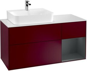 V&B Waschtischunterschrank Finion mit LED-Beleuchtung und Regalelement, Wandmontage, Breite: 120 cm, Lackierung - Bild 1