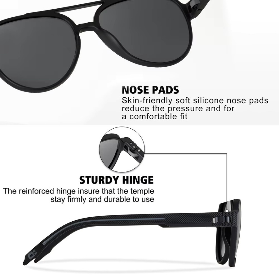CRIXALIS Sonnenbrille Aviator, Vollrand, Schwarz, Unisex, polarisiert - Bild 3
