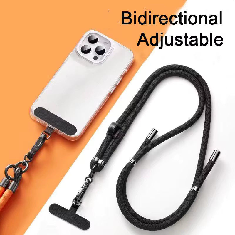DOLANBIA Handy-Umhängeband aus Nylon in Schwarz, verstellbares Telefon-Lanyard für Sport und Reisen, Länge: 120–150 cm - Bild 5