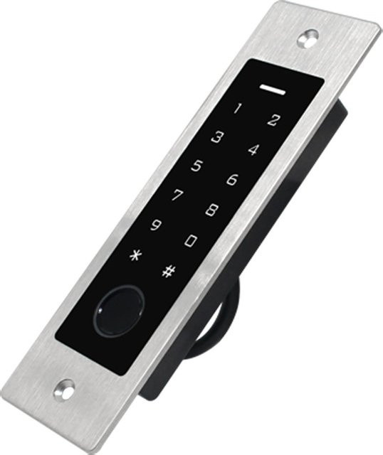 LUCKING DOOR Wasserdichte Metall-Fingerabdruck-Zugangskontrolltastatur mit 125 kHz Leser in Silber - Bild 1