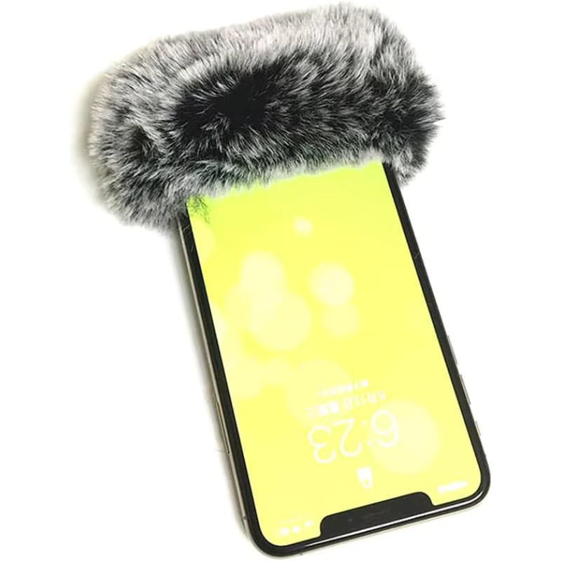 Windschutz-Muff für Telefon und Lavalier-Mikrofone in Schwarz und Grau - Bild 2