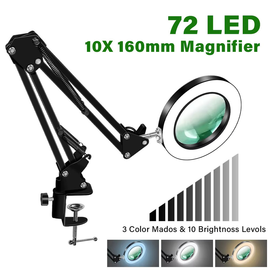 Standlupe 10x, mit LED-Beleuchtung, USB, 3-Farben - Bild 4