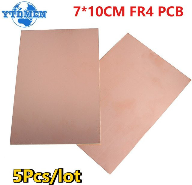 5 Stück YTDMEN FR4 Fiberglas PCB Platten, einseitig kupferbeschichtet, B: 7 cm, T: 10 cm - Bild 1