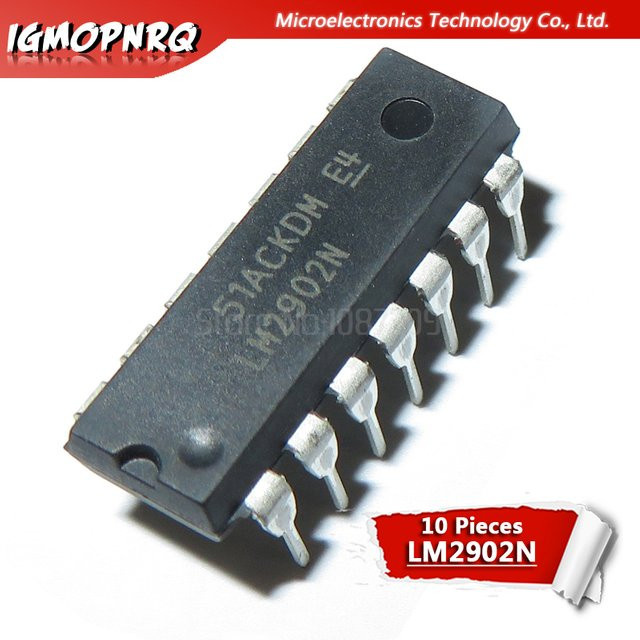 10 Stück LM2902N DIP14 Operationsverstärker IC in Schwarz - Bild 1