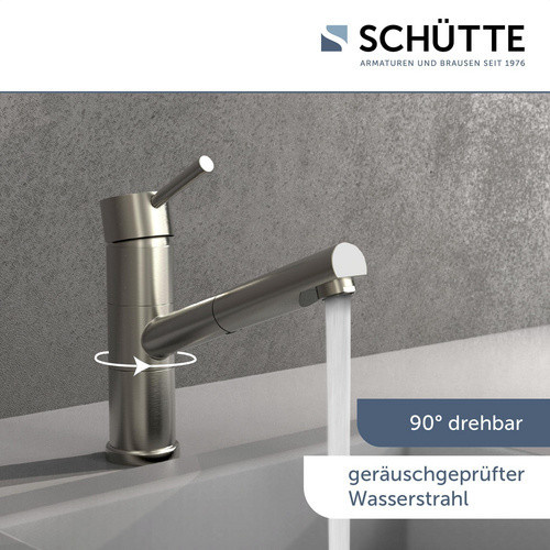 SCHÜTTE Spültischarmatur Unicorn mit schwenkbarem Auslauf in Silber und mattem Messing-Finish - Bild 2
