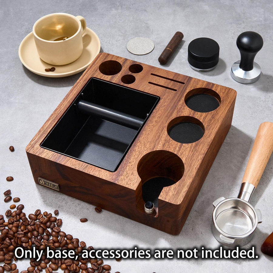 TREELF 3 in 1 Espresso-Knockbox und Tamping Station mit Anti-Druck-Pad für 51/54mm Siebe, Braun - Bild 7
