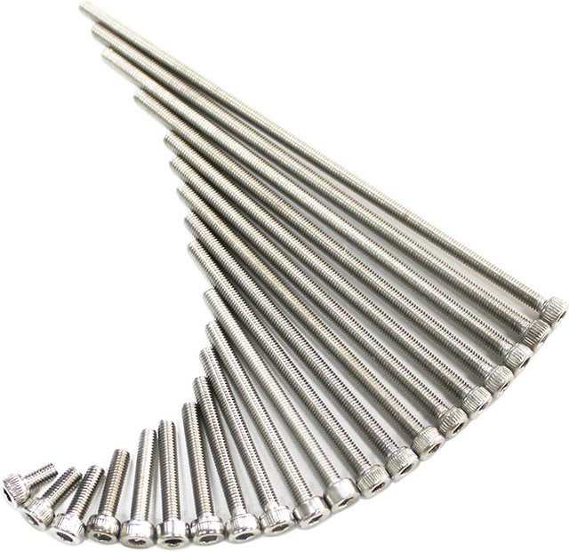 Innensechskantschrauben aus Edelstahl mit Vollgewinde in Silber, extra lang, M3 bis M8, 4 mm bis 300 mm - Bild 1