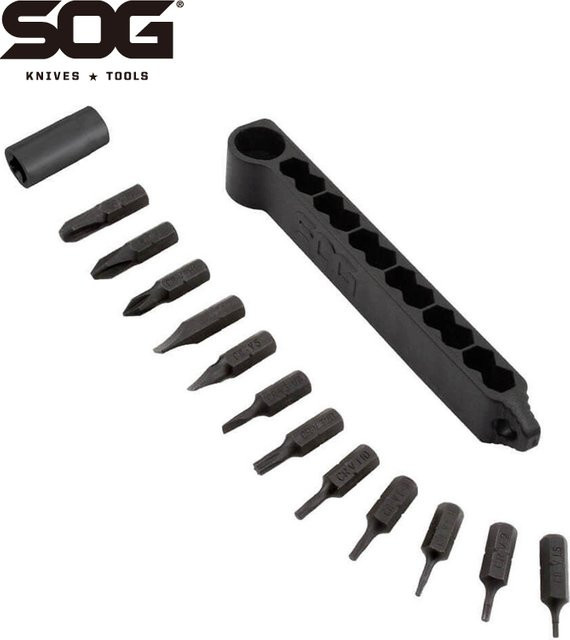 SOG Hex Bit Schraubendreher-Zubehörset in Schwarz für Multitools mit Kreuzschlitz, Flathead und Star-Drive Bits - Bild 1