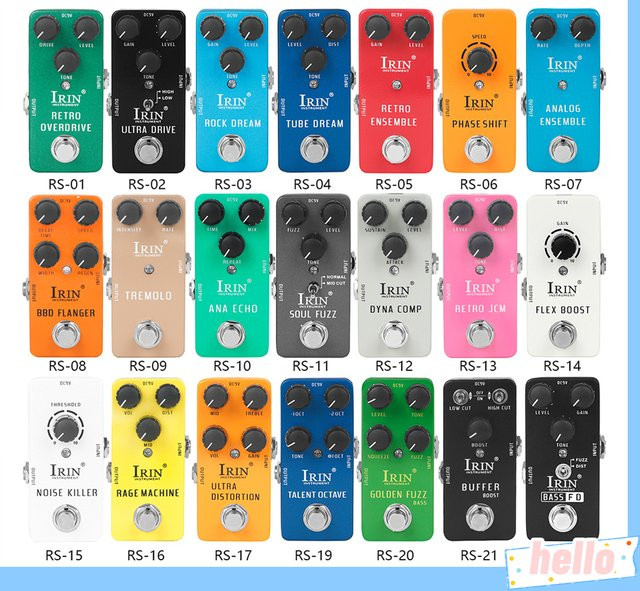 IRIN Gitarren Effektpedal mit Kompression, Fuzz, Overdrive, Distortion und Boost für E-Gitarren und Bass mit True Bypass - Bild 1