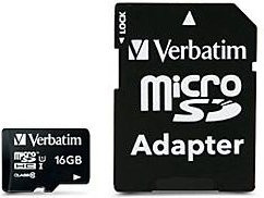 Verbatim microSDHC Speicherkarte 16GB Class 10 in Schwarz mit SD-Adapter - Bild 2