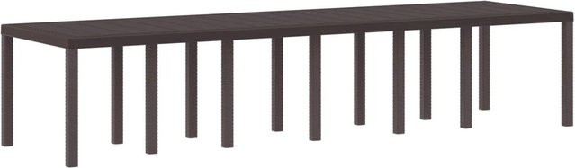 vidaXL Gartentisch aus Polyrattan in Braun, rechteckig und ausziehbar, B/T/H: 350 x 100 x 73 cm - Bild 1