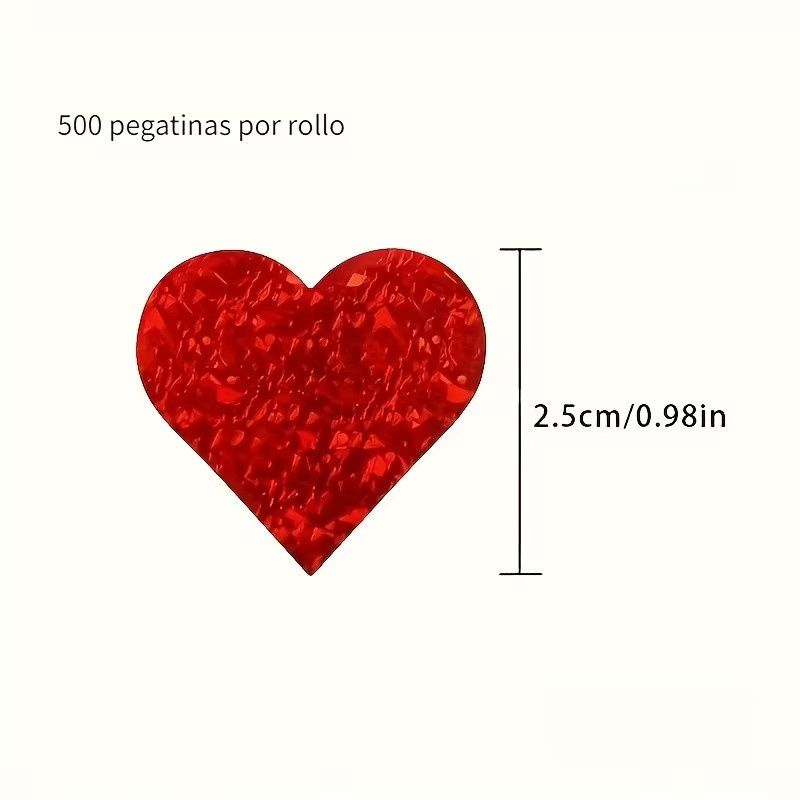 500 rote Herz-Aufkleber aus Papier für Valentinstag, Backen und Verpackungen - Bild 2