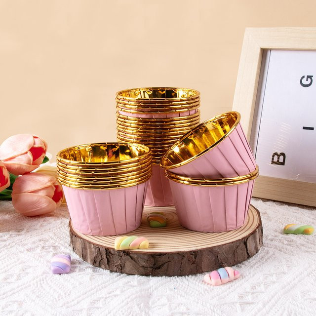Maffei Papierbecher für Kuchen in Pink und Gold - Bild 1