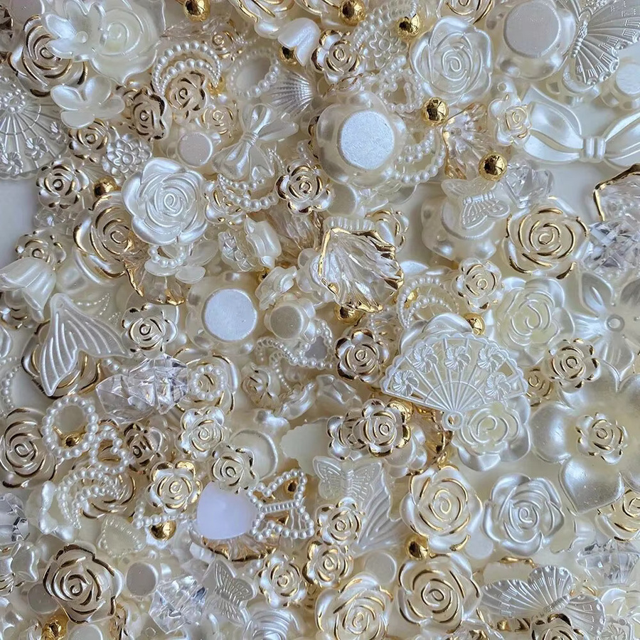 Gemischte barocke Rose Imitationsperle Schleife DIY Zubehör - Bild 1
