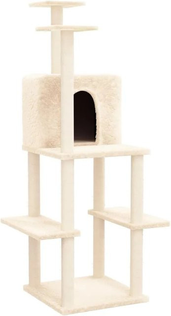 vidaXL Kratzbaum mit Sisal-Kratzsäulen in Creme und Beige, Höhe: 144,5 cm - Bild 1