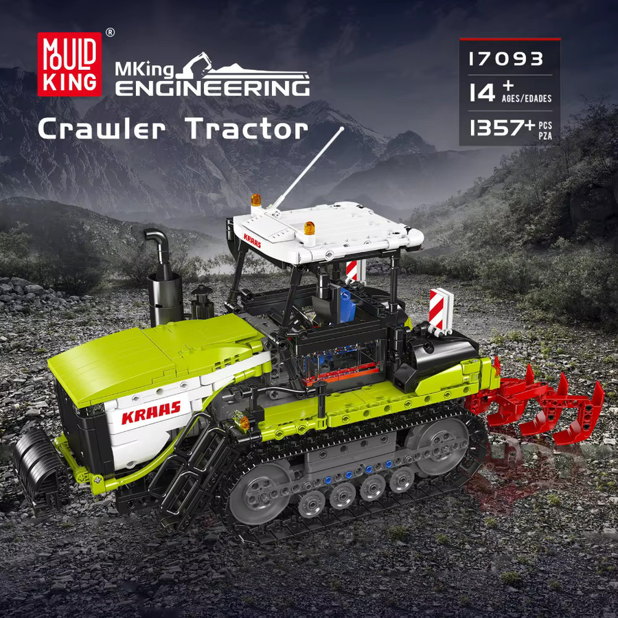 MOULD KING 17093 Raupentraktor Bauset ferngesteuertes Bau-LKW-Modell mit Arbeitsschienen in Mehrfarbig - Bild 2