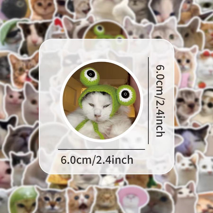106 Katzen-MEME-Graffiti-Aufkleber in Gold und Multicolour für Fahrräder, Notizbücher und Federmäppchen von Goldene Erinnerungsaufkleber-Shop - Bild 3