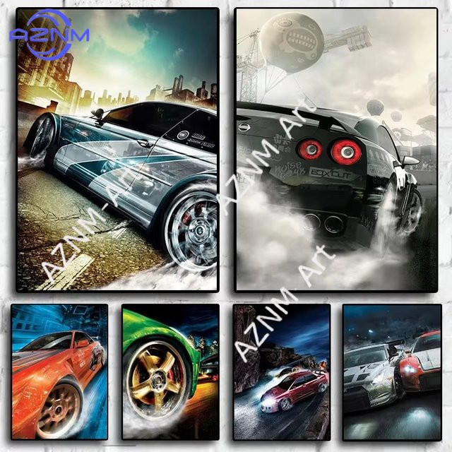 Rastar Kunstposter Need for Speed Vintage Rennwagen-Rallye als Leinwanddruck in Mehrfarbig - Bild 1