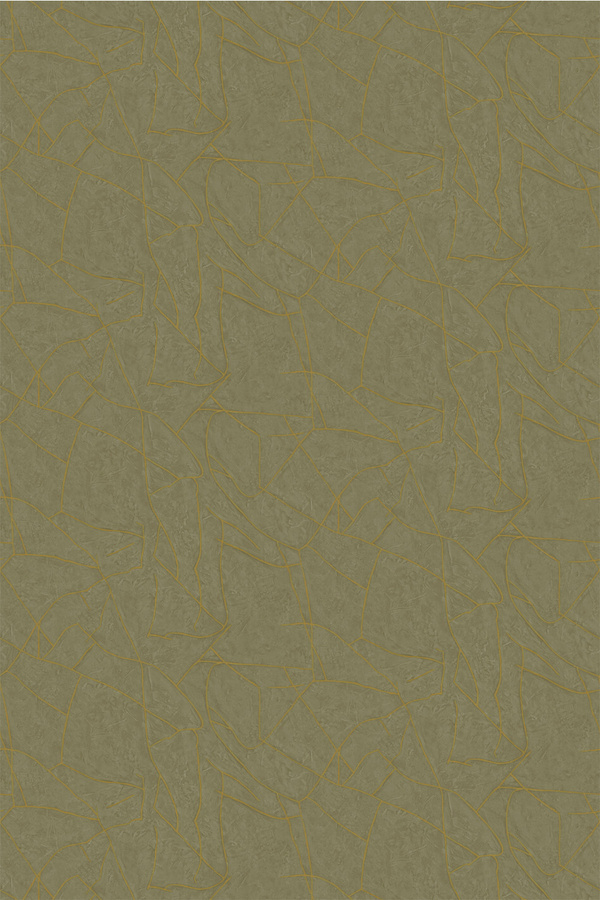 Élitis Tapete Kintsugi VP 1004 62 mit abstraktem Design in Gold, Silber und Grün aus Vlies und Vinyl - Bild 1
