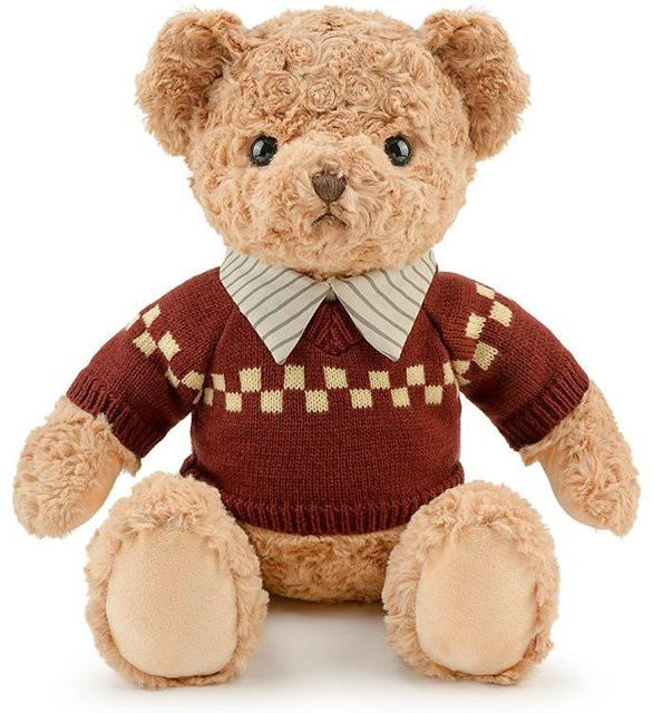 Vintage Shirt Bär, Große Bärenpuppe, Plüsch Teddybär, rot, 25cm - Bild 1