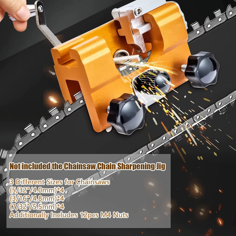 NIUXIANG Elektrisches Kettensägen-Schärfgerät in Orange für Gartenarbeit und Holzbearbeitung - Bild 3