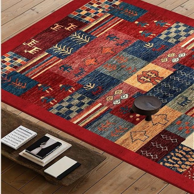 VIKAMA Wohnzimmer-Teppich im antiken ethnischen Stil, Mehrfarbig, B/T: 150 x 100 cm - Bild 1