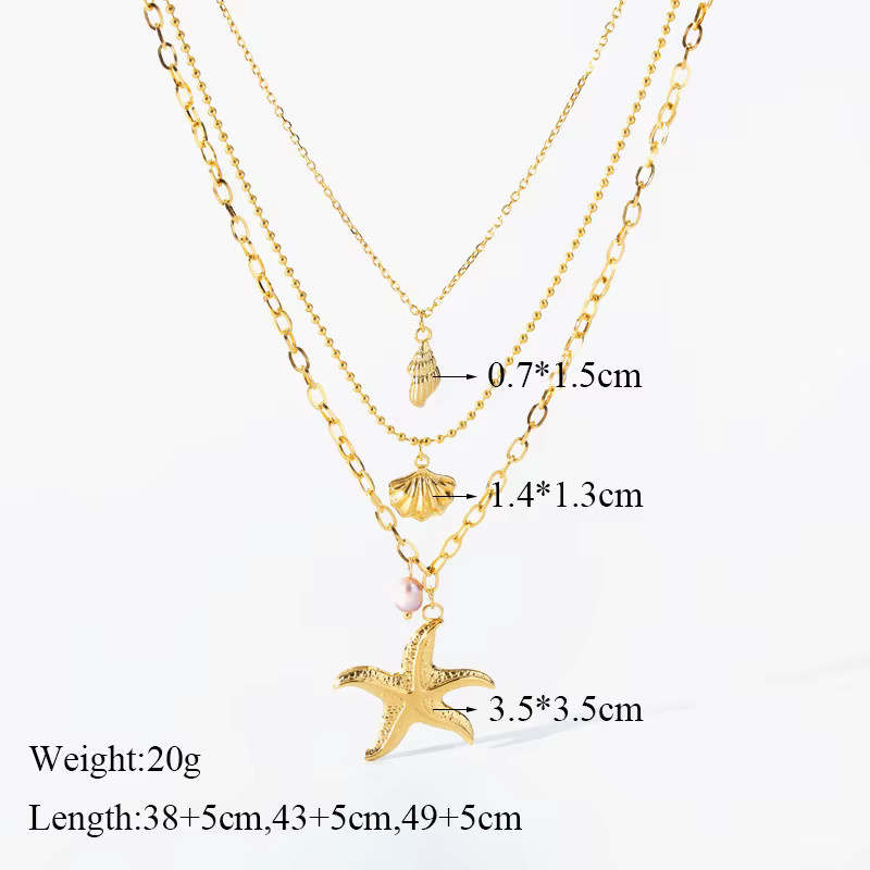 EILIECK Schmuck-Set Seestern, Edelstahl, Gold, Damen - Bild 2