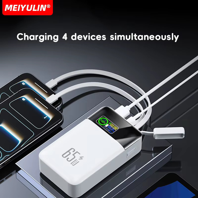 MEIYULIN Powerbank mit 30000mAh Kapazität und 65W USB-C Schnellladegerät in Weiß - Bild 3