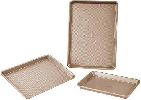 VEVOR 8-teiliges Backformen-Set aus Karbonstahl mit Antihaftbeschichtung und Silikongriffen in Gold - Bild 1