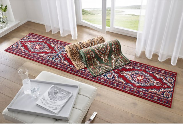 Heine Läufer mit Ornamentdessin in Rot aus 100% Polypropylen - Bild 1