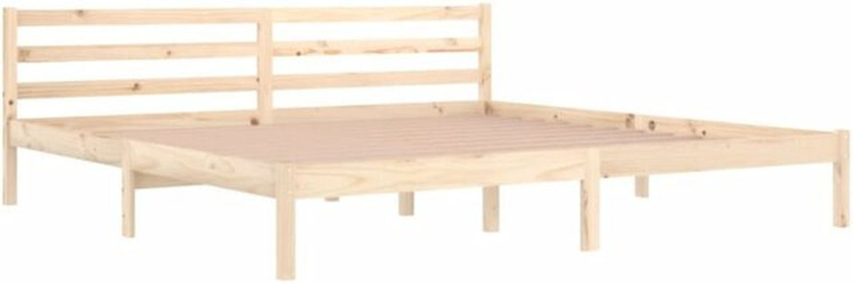 Massivholzbett Vidaxl aus Kiefer in Braun, B/T/H: 200 x 200 x 69,5 cm - Bild 1