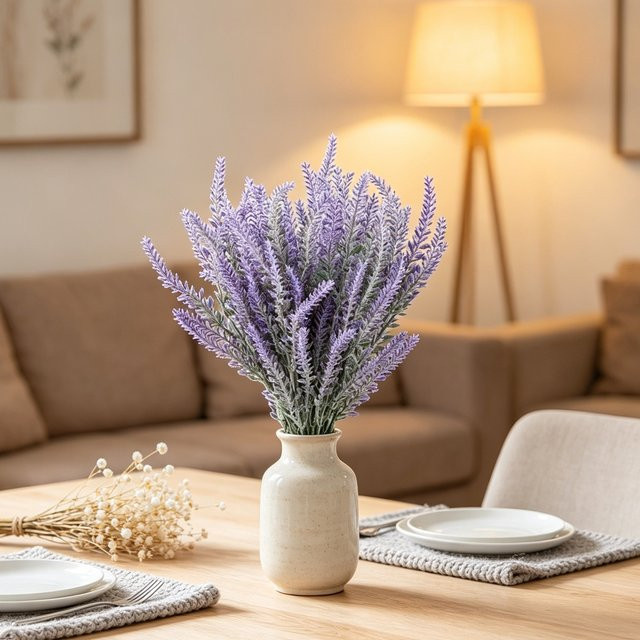 XIAOYINMO Künstliche Lavendelblumen in Lila für Tischdekoration und Hochzeiten - Bild 1