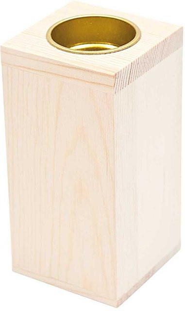 Rico Design Kerzenhalter aus Holz B: 12 cm, T: 6 cm, H: 6 cm - Bild 1