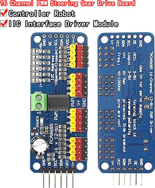 Si Tai&SH 16-Kanal 12-Bit PWM Servotreiber PCA9685 mit I2C-Schnittstelle in Blau für Arduino und Raspberry Pi - Bild 1