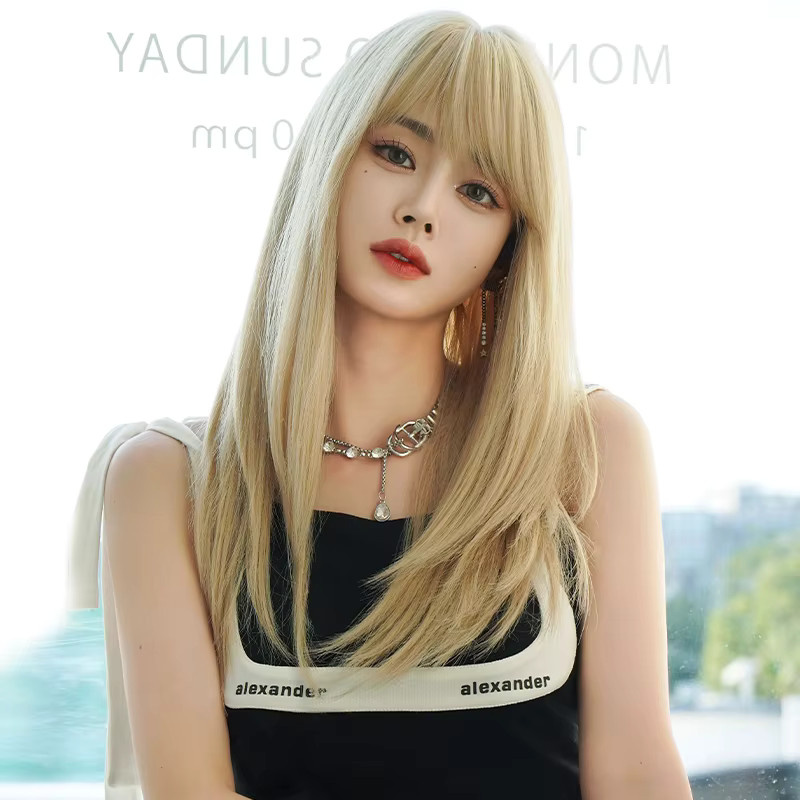 7JHH WIGS Perücke, blonde geschichtete Synthetik-Haarperücke, Damen - Bild 2