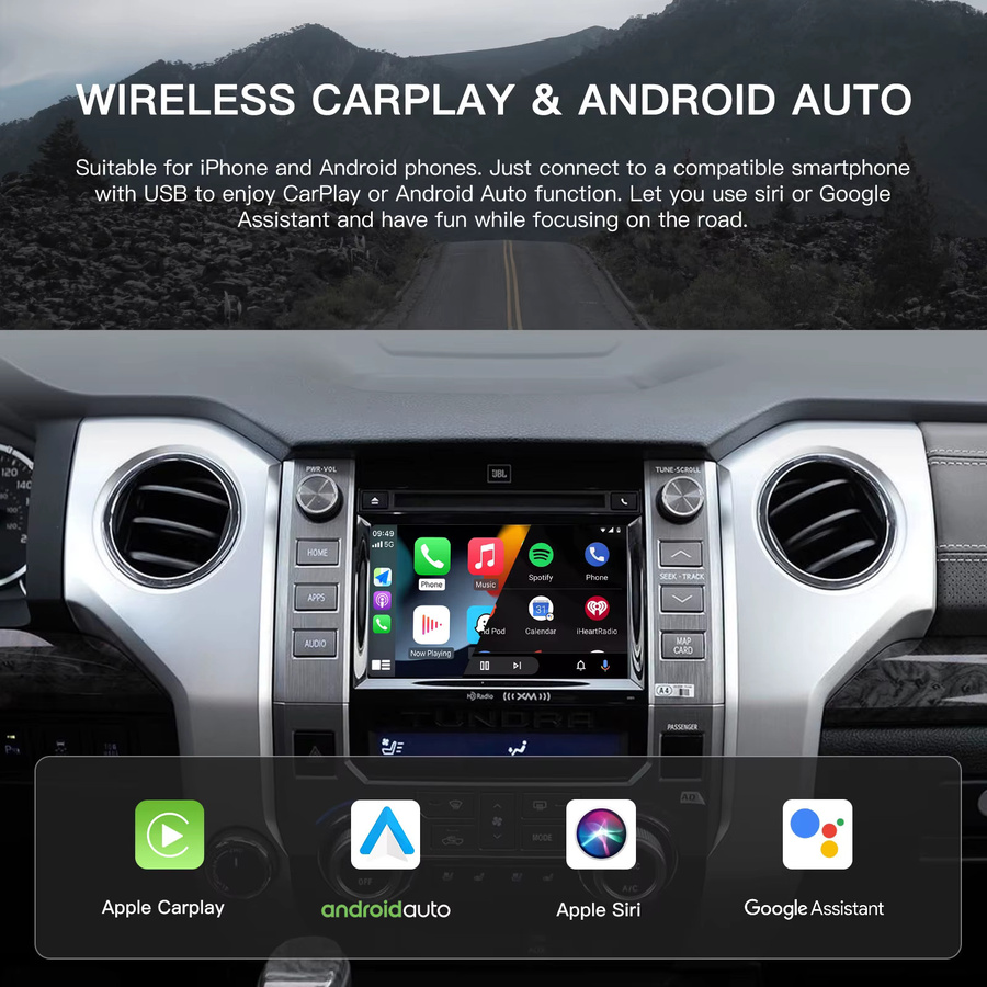 CARABC Wireless CarPlay und Android Auto Decoder für Toyota Highlander, 4Runner, Tundra, RAV4, Tacoma, Land Cruiser, Prado und Auris, Farben: Grau oder Schwarz - Bild 2